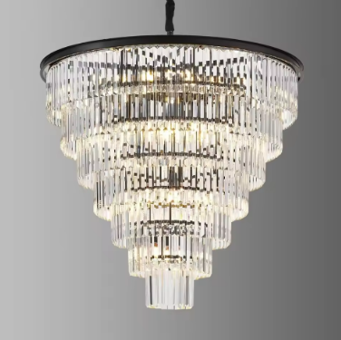 7-Tiers 22-Light Crystal Chandelier Luxury 35.46" Modern Contemporary Crystal Pendant Ceiling Lighting Crystals Light Fixture