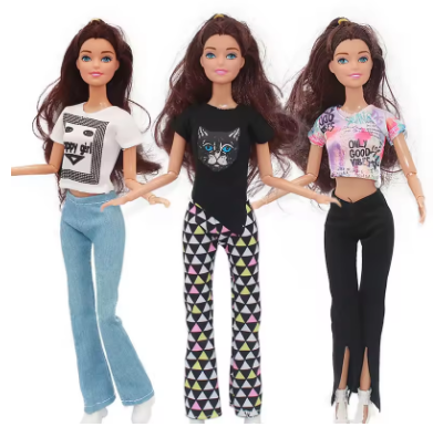 30cm Doll Full Set with Clothes and Shoes Famale Doll with Clothes Suit Accessories Girls Play House Dress Up Toy