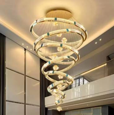 Modern home decoration crystal chandelier, stair Pendant lamp, living room Pendant lights, interior lighting