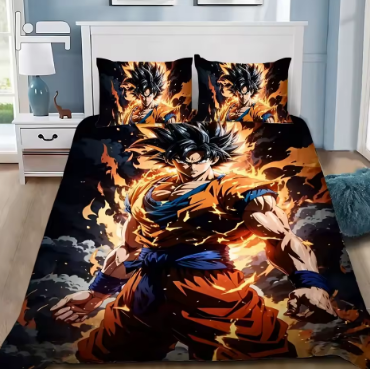 Dragon Ball Kids Duvet Cover Set HD Home Bedding Set Boys & Girls Duvet Cover Pillowcase Bedroom Decor 140x200cm