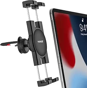 Tablet Air Vent Car Mount, AC Vent Tablet Phone Holder for Car [Upgrade Clip Never Shake] for iPad Pro Air Mini, Galaxy Tab, Kindle, Fire, iPhone 16 15 Pro Max, 4-12.9"