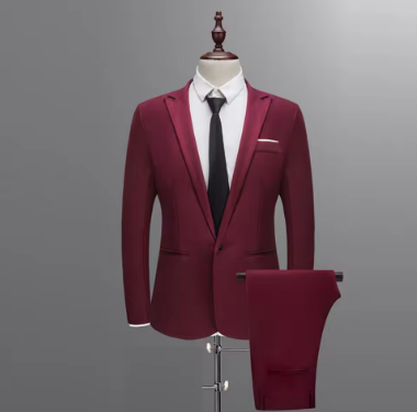 2 Pieces Set Office Meeting Wedding Suit Men Dress Slims Men's Business Suit Jacket + Pants Formal Suit Tuxedo Groom Suit